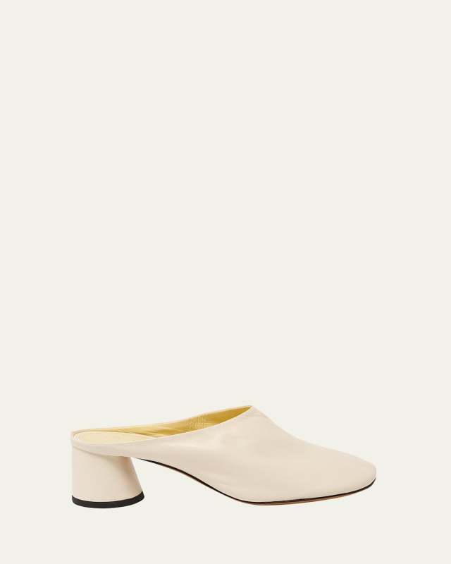 Glove Lambskin Block-Heel Mules